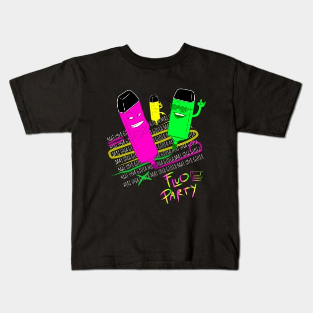 Fluo Party #mainagioia Kids T-Shirt by LVTU